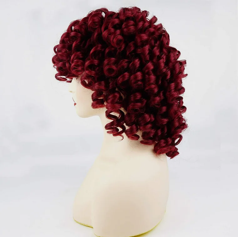 Burgundy Red Short Curly Wigs for Women Burgyndy 99J Red Party Wigs Heat Safe