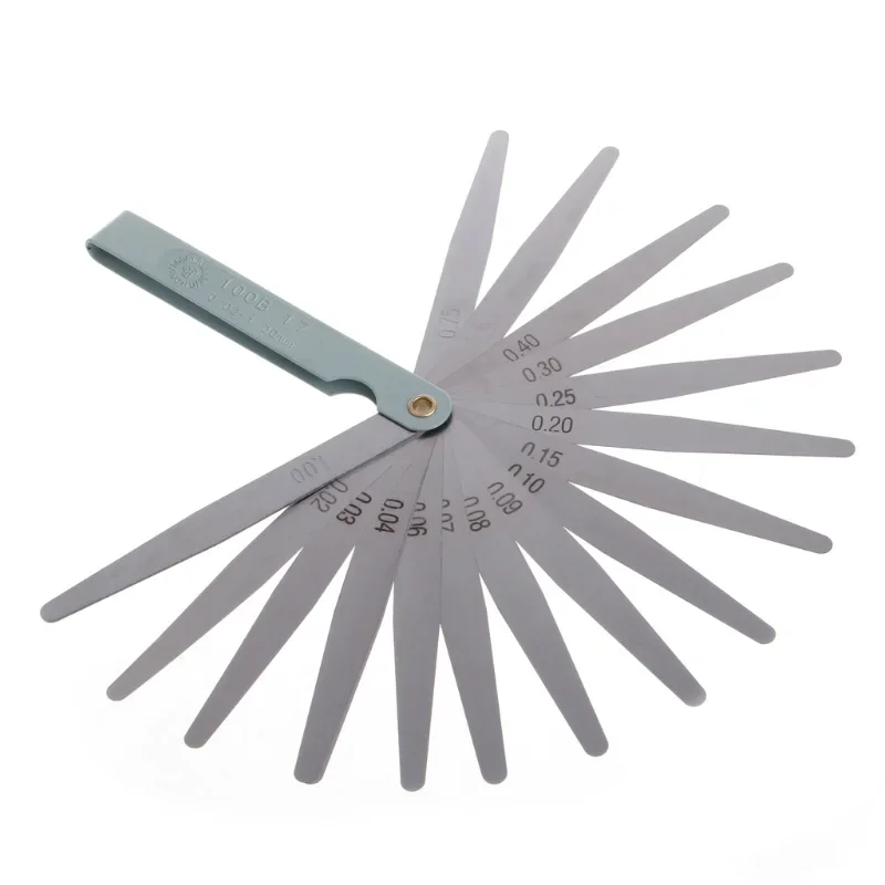 

Measurment Tool 17 Blades Feeler Gauge Metric Gap Filler 0.02-1.00mm Gage For Engine Valve Adjustment