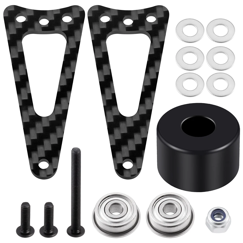 TRINOOD Alu CF Wheelie Bar Anti-Flip Roll Over Protection Rear Stabilizer for 1/12 Tamiya Lunch Box 57409 Upgrade Parts