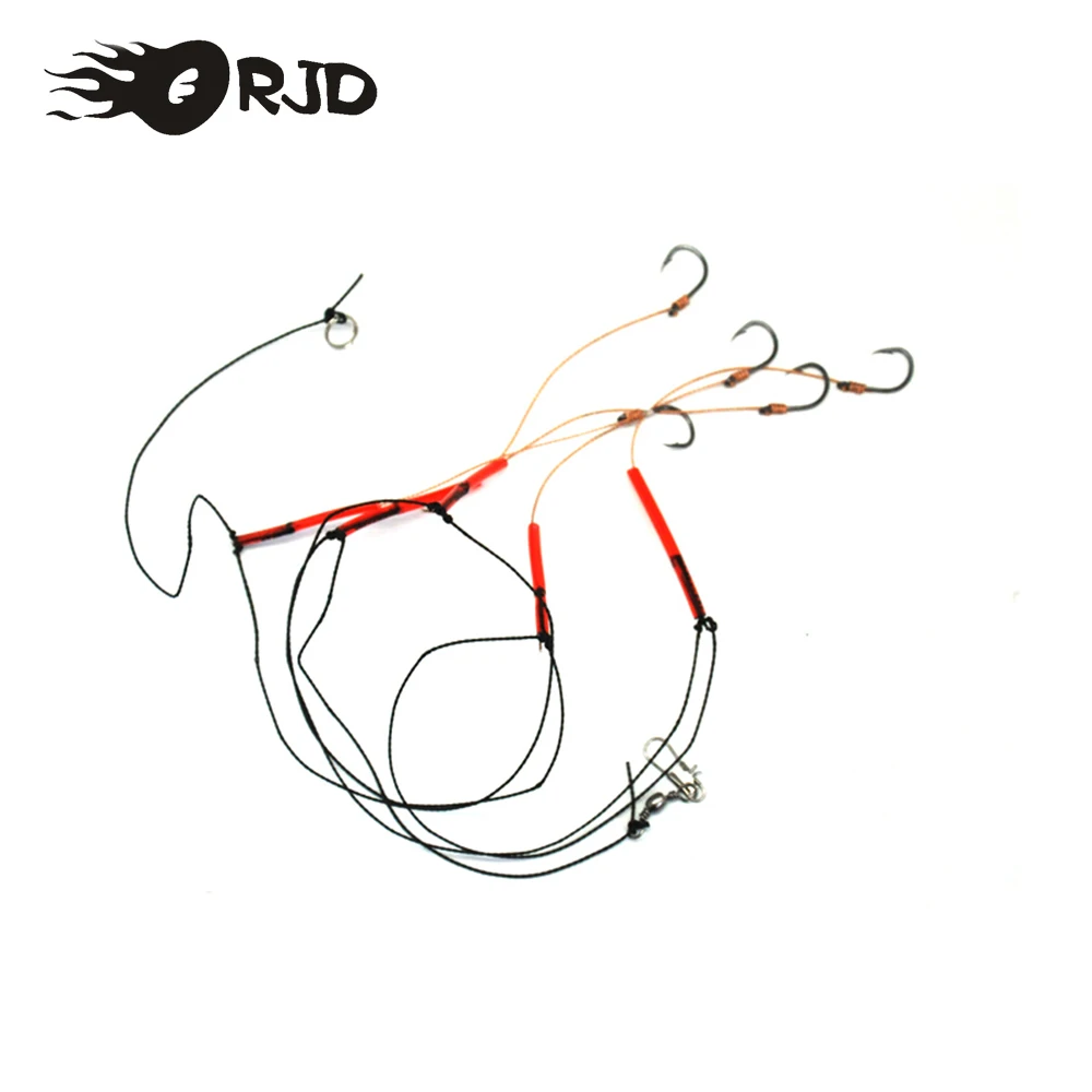 

ORJD 1psc 5# -14# Fishhooks Stainless Steel String Hooks Fishing Tackle Lures Pesca Baits Single Hook Combination 5 Small Hooks