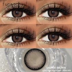 FUNSACHY 1 Pair Natural Fashion Colored Contact Lenses for Eyes Brown Pupils Gray Contact Lenses Cosmetic Lens New Pupil Yearly