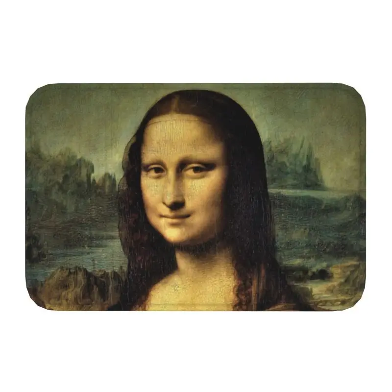 Personalized Classic Mona Lisa By Leonardo Da Vinci Doormat Mat Anti-Slip Painting Art Kitchen Bathroom Bedroom Rug Carpet