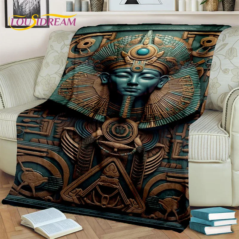 Egyptian Mythology Pharaoh Hieroglyphics Blanket,Soft Throw Blanket for Home Bedroom Bed Sofa Picnic Travel Office Cover Blanket