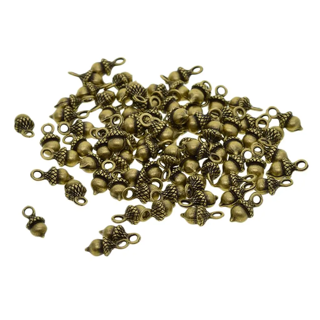 50pcs 3D Pineal Fruit Acorn Nut Key Accessories DIY Necklace Pendant for