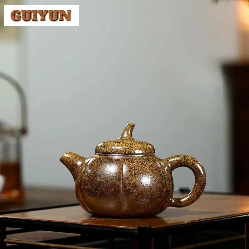 250ml Ancient Yixing Purple Clay Teapot Handmade Eggplant Pot Raw Ore Hyperthermy Section Mud Kettle Zisha Teaset Tea Collection