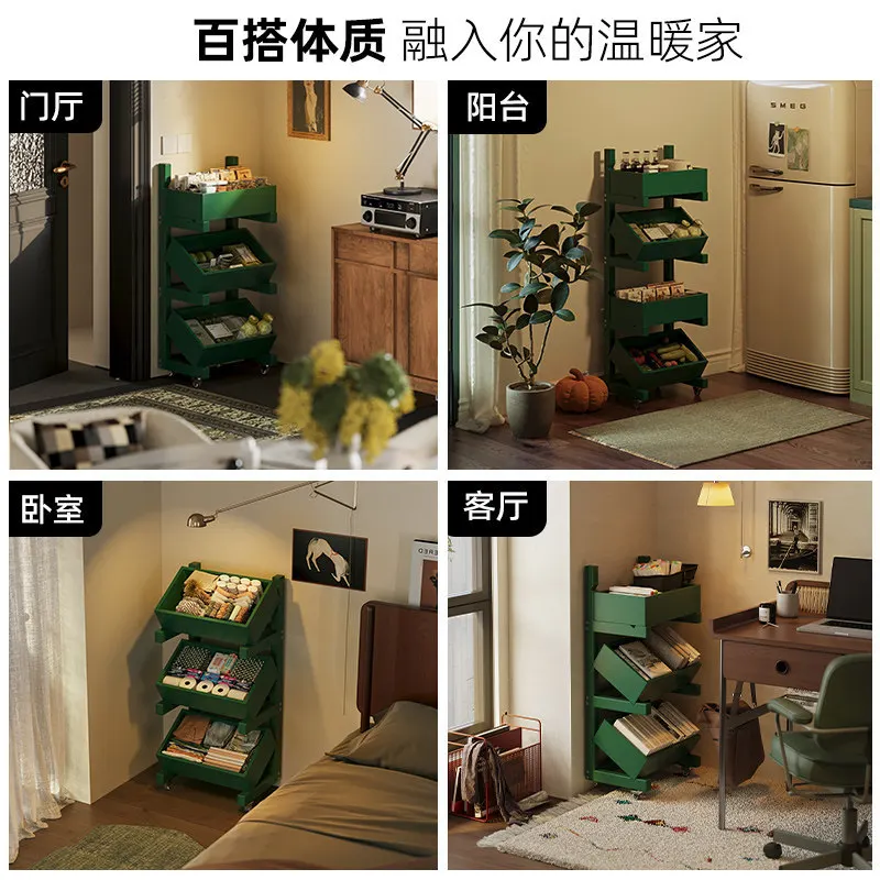 All solid wood shelves, removable storage artifacts, living room snack shelves