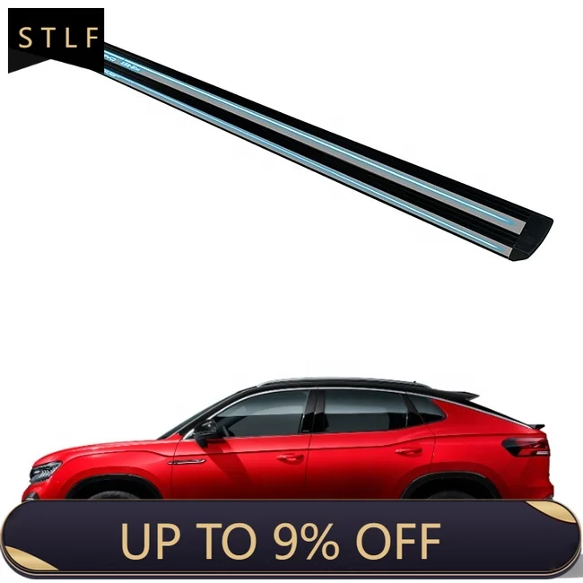 

Electric Running Boards Retractable Aluminum Alloy LED Lights For VW Touareg Teramont SUV Side Steps with Carry Bag