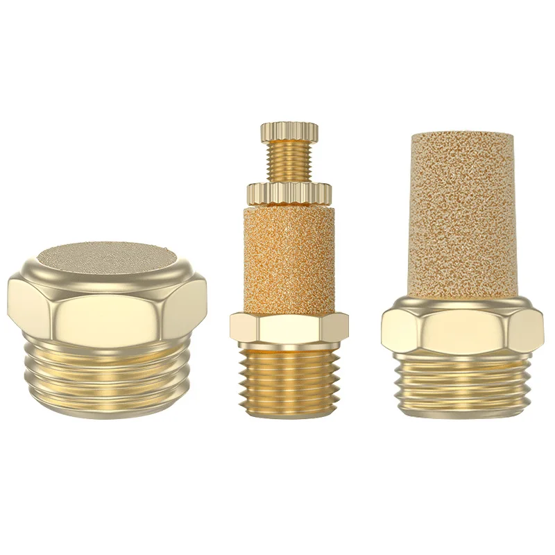 Pneumatic Copper Muffler BSL-01/02/03/04/06, Flat Head Throttle Long Type for Air Compressor