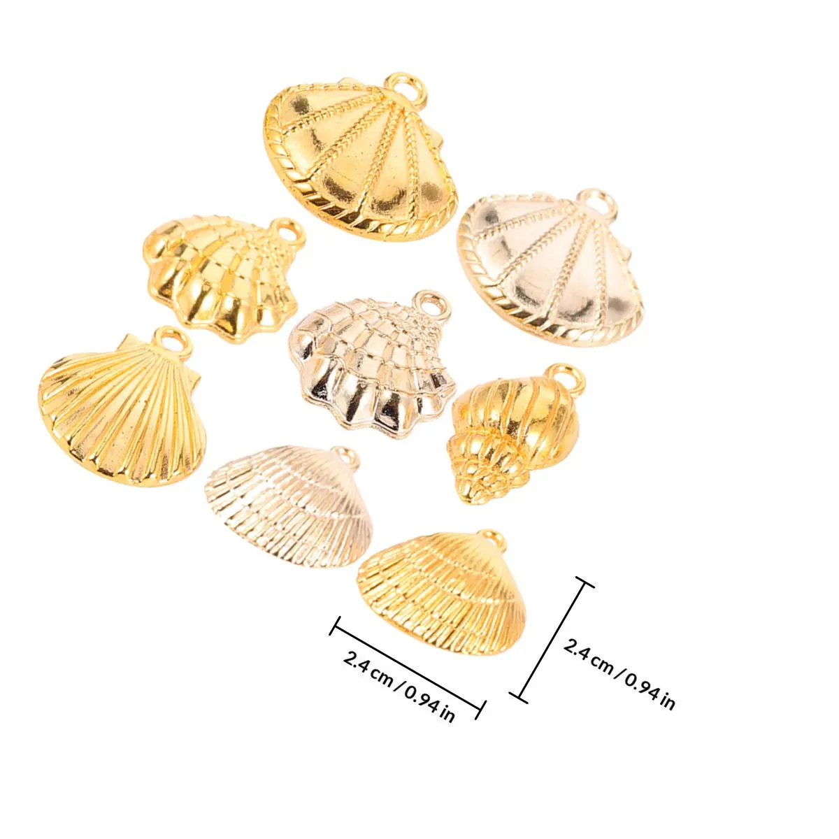 Gold Seashell Charm Pendant for Jewelry Making DIY Craft Projects Bracelet Necklace Earring Gift Making Supplies Shell