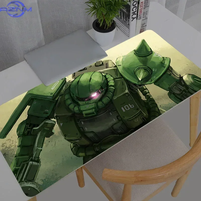 Olive Green Sci-fi Anime Mecha Large Mousepad, Rubber Base Extended Desk Mat, Non-Slip Waterproof Keyboard Pad for Gaming and Of