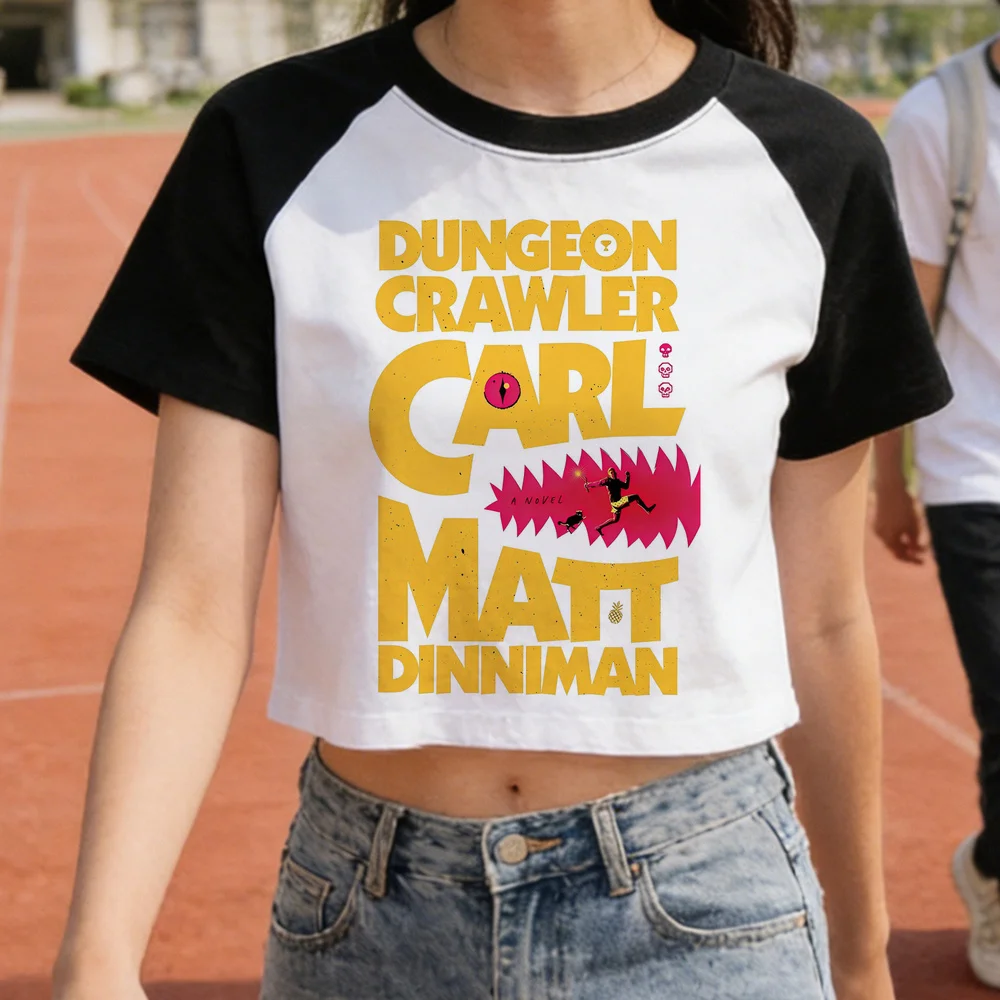 Dungeon Crawler Carl crop top female graphic cutecore streetwear kawaii manga t shirt jojifuku clearance sales party cutecore