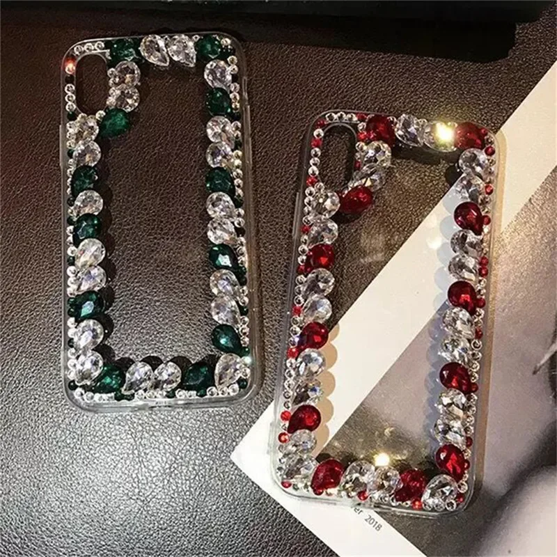 Bling Diamonds Crystal Stones Case for Iphone 15 14 13 11 12 Pro Max Glitter Sparkle Jewelled Cover for Iphone X XR XS 7 8 Plus