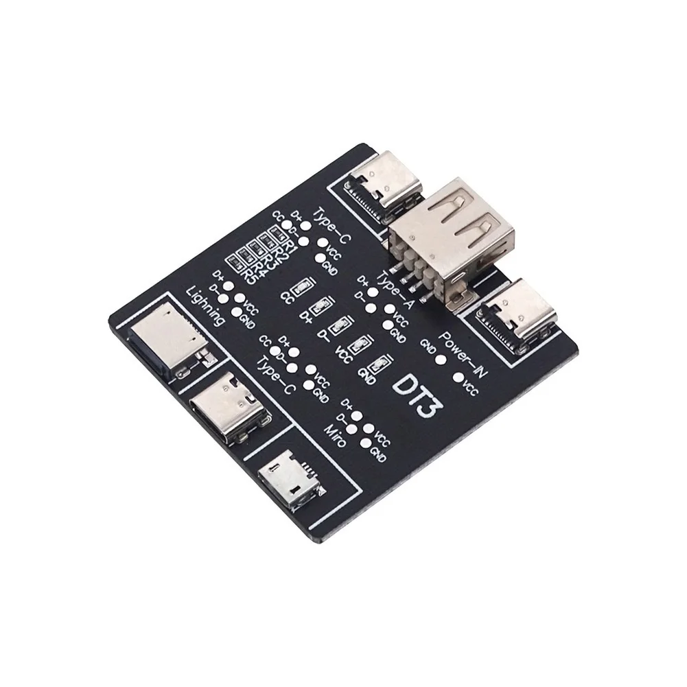 For Type-C Cable Diagnostic Board Portable Fast Charging Data Line Tester with 4-LED Status Display 5.4 5cm Size