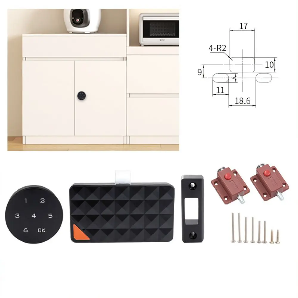 Keyless Digital Password Cabinet Lock Electronic Latch For Gym Office Filing Drawer Storage Security Hardware System