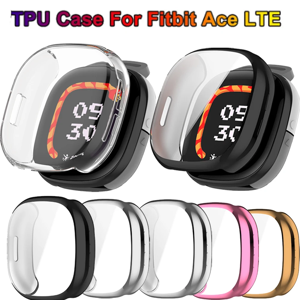 

For Fitbit Ace LTE Soft TPU Protective Cover Shell Full Cover Screen Protector Smart Watch Accessories Case Cover