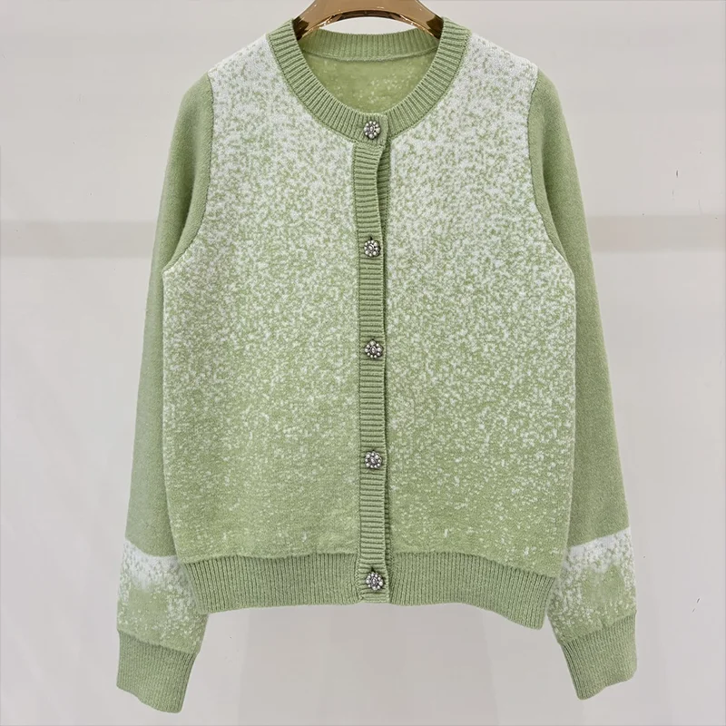 

High quality Snowflake pattern women's wool knitted sweater - 2025 new style cardigan for autumn and winter clothes 25120606