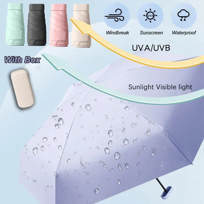 Mini Umbrella Capsule Umbrella Sunny and Rainy Dualuse Rainproof Sun Protection Outdoor Traveling Portable Parasol Umbrella