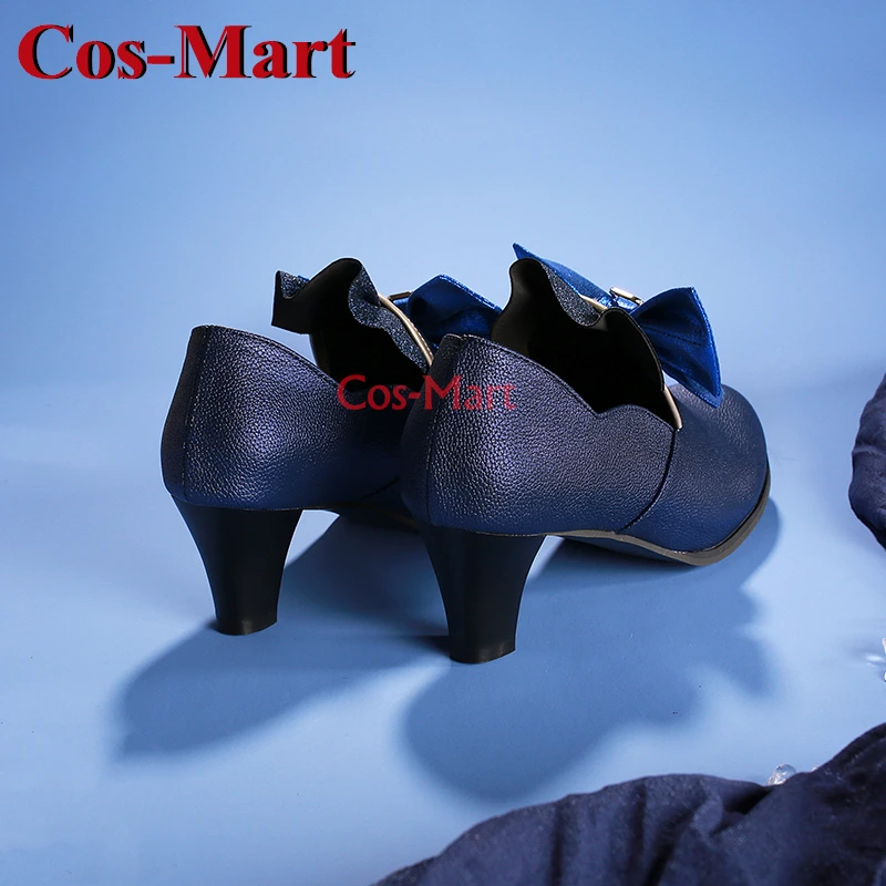 Cos-mart jogo genshin impacto furina/linette/arlecchino/charlotte sapatos cosplay botas altas universais role play acessórios usados