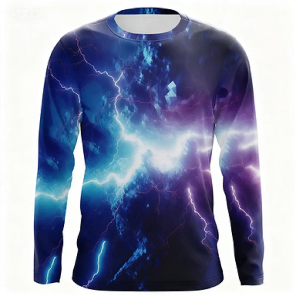 ملابس صيد السمك الإبداعية الملونة ثلاثية الأبعاد قابلة للتنفس واقية من الشمس سريعة الجفاف في الهواء الطلق قمصان رياضية غير رسمية بأكمام طويلة #2