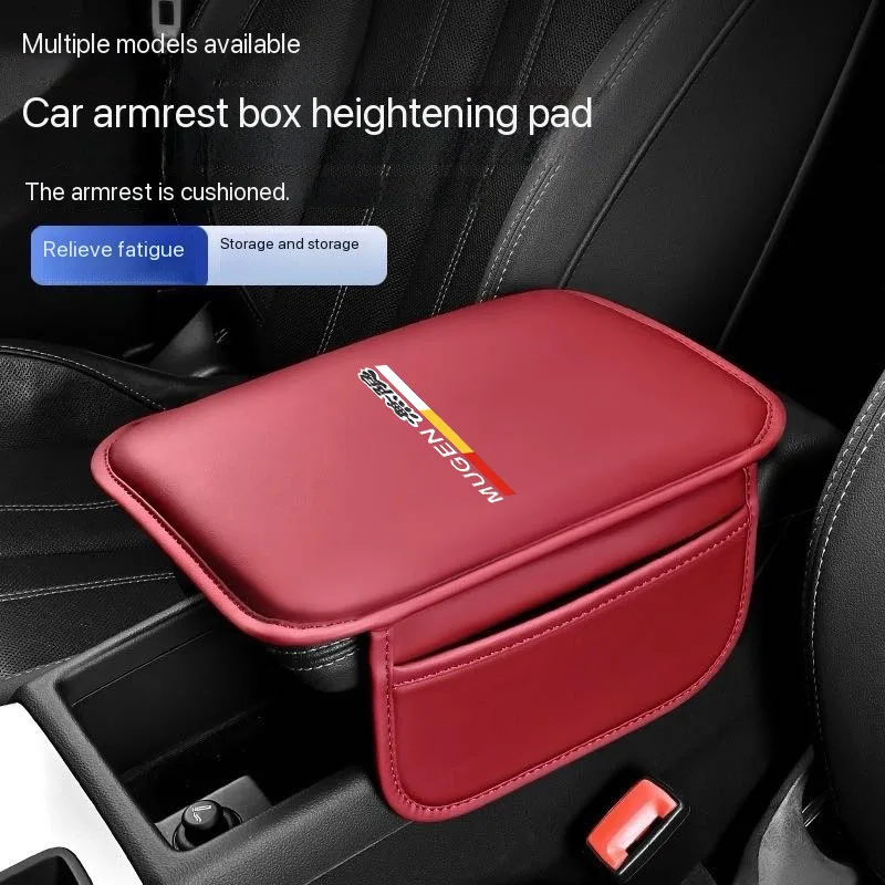 For Honda Mugen Power Civic Type R Accord CRV Hrv Car Armrest Pad Car Elbow Pad Car Center Console Armrest Box Auto Accessories