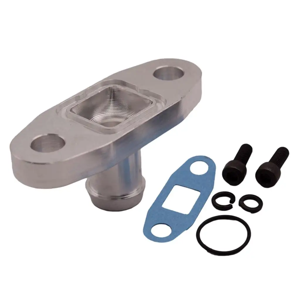 

Car Turbo Oil Return/Drain Engine Block Side Flange Adapter Kit To straight 3/4” Bard for T3 T4 T04B T04E Car Accessories