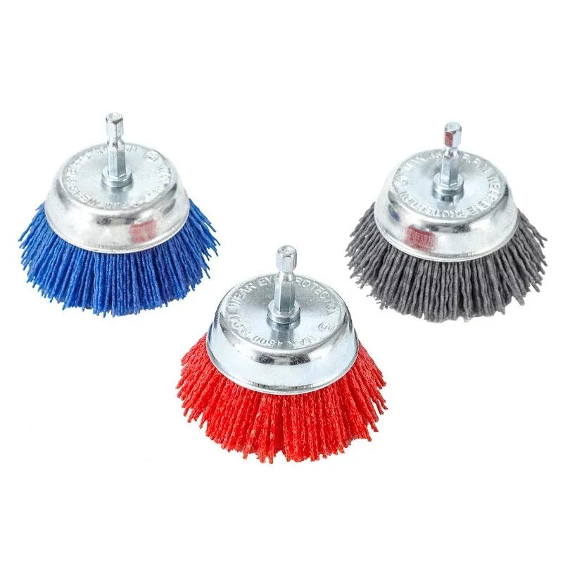 

Abrasive wire polishing head, round with handle, nylon wire flower head, redwood furniture deburring set, portable