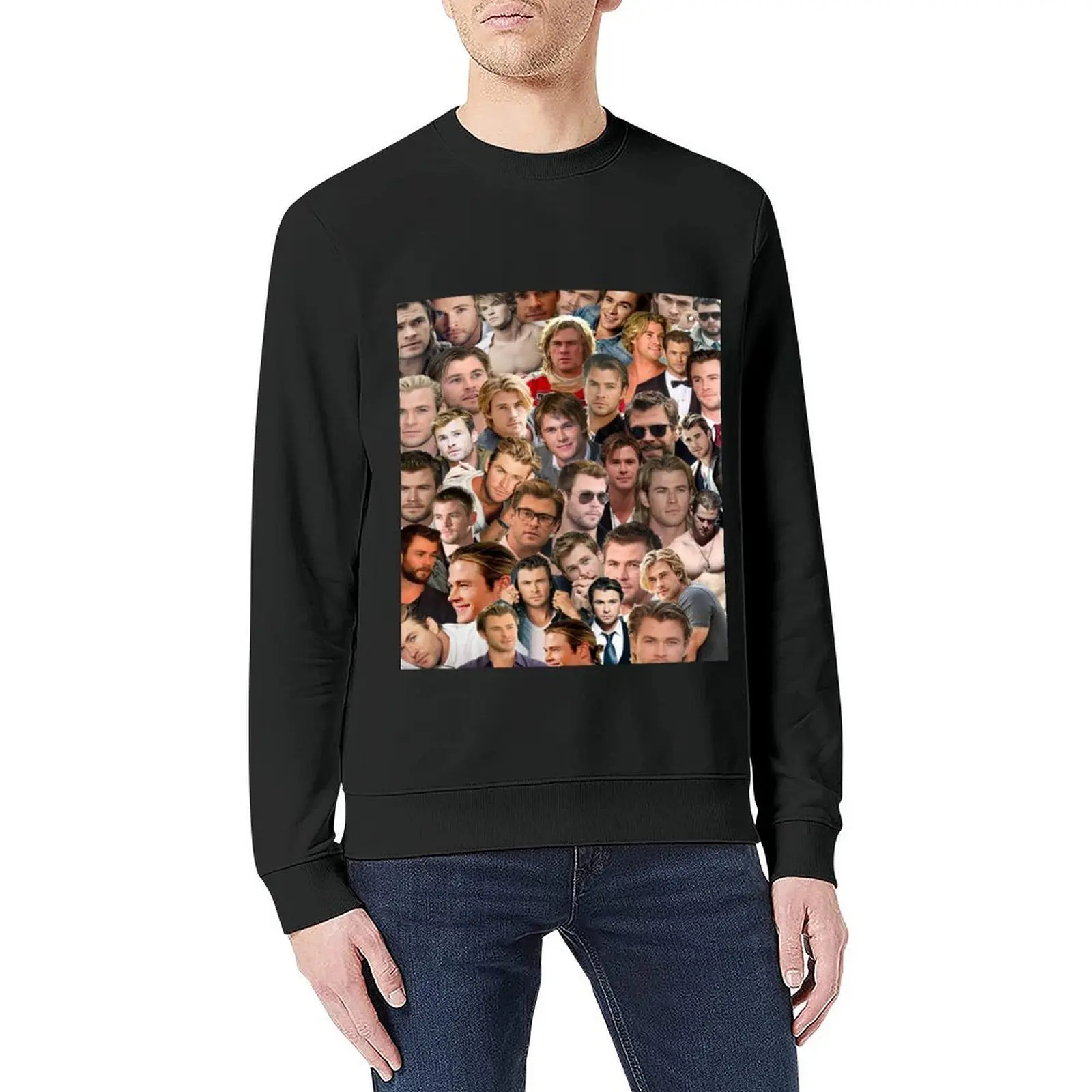 بلوفر كريس هيمسورث كولاج ملابس رجالية ملابس أنيمي بدلة رياضية عصرية للرجال بلوزات كبيرة الحجم #5