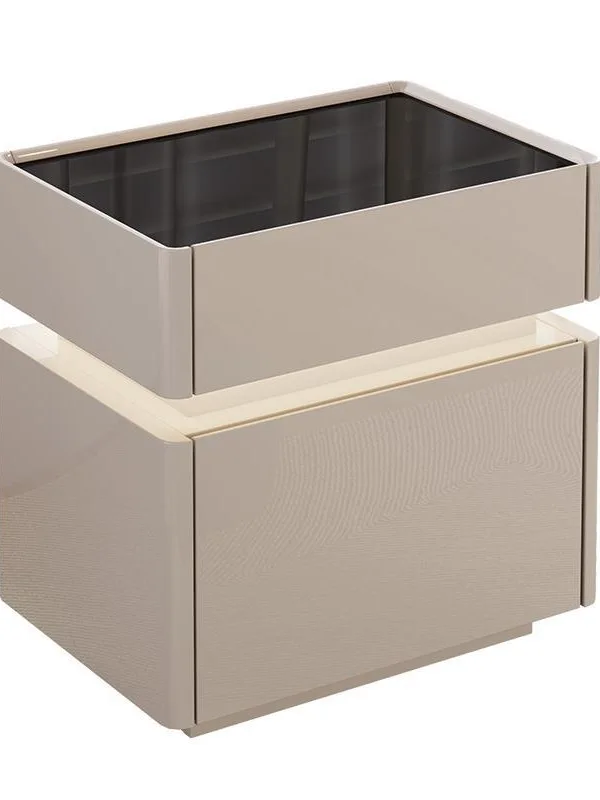 

Bedside table, modern, simple, safe, multi-function, bedside table, with lock, light luxury