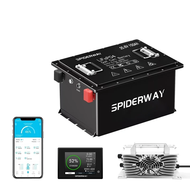 

Marine RV Floor Scrubber Lithium Battery 24V 150Ah LiFePO4, 3.84kWh Replacement for Lead-Acid, 6000+ Deep Cycles 200A BMS