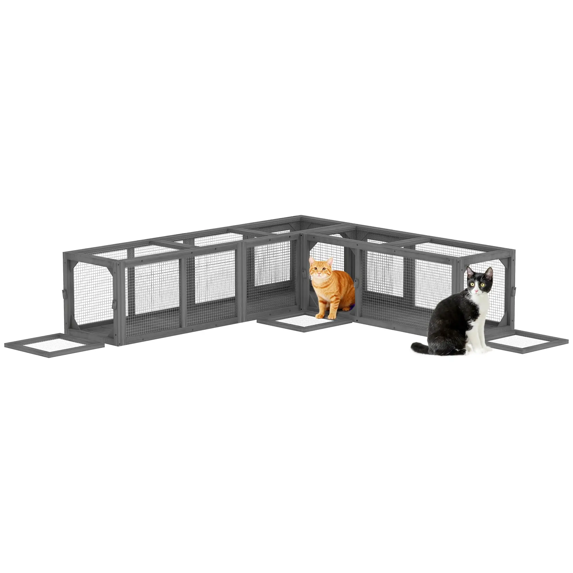 Cat Tunnel Outdoor with Combinable Design, 8 Doors, 98