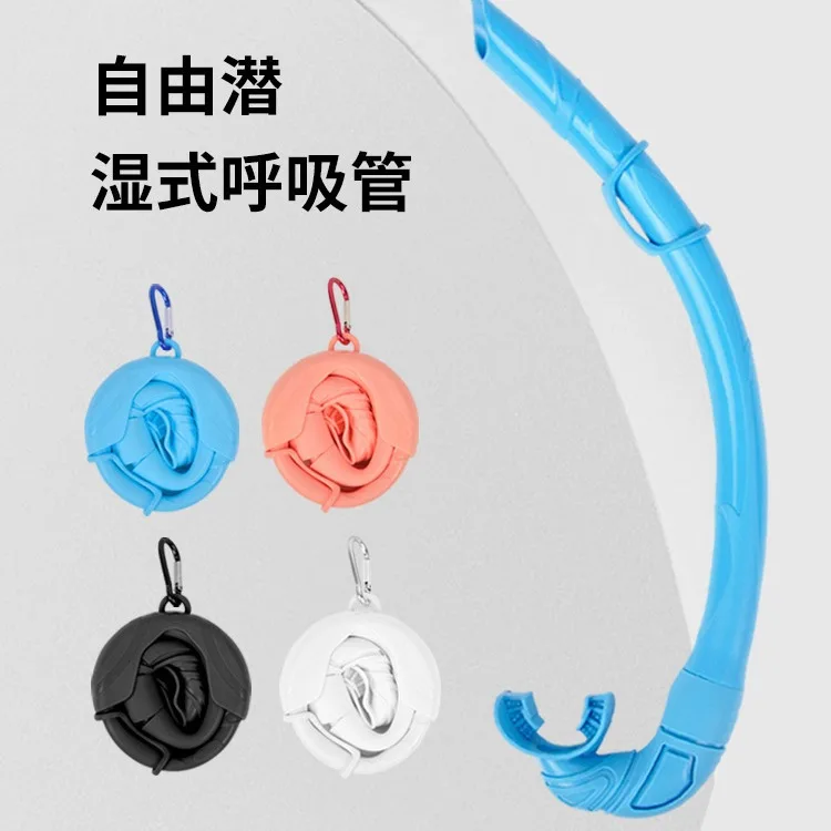 Wet snorkel can be folded to store silicone snorkel snorkeling equipment