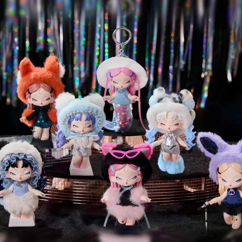 

Dodo Nami Midnight Disco Series Blind Box Keychain Cute Doll Desktop Ornament for Girls Birthday Gift Trendy Collectible Pendant