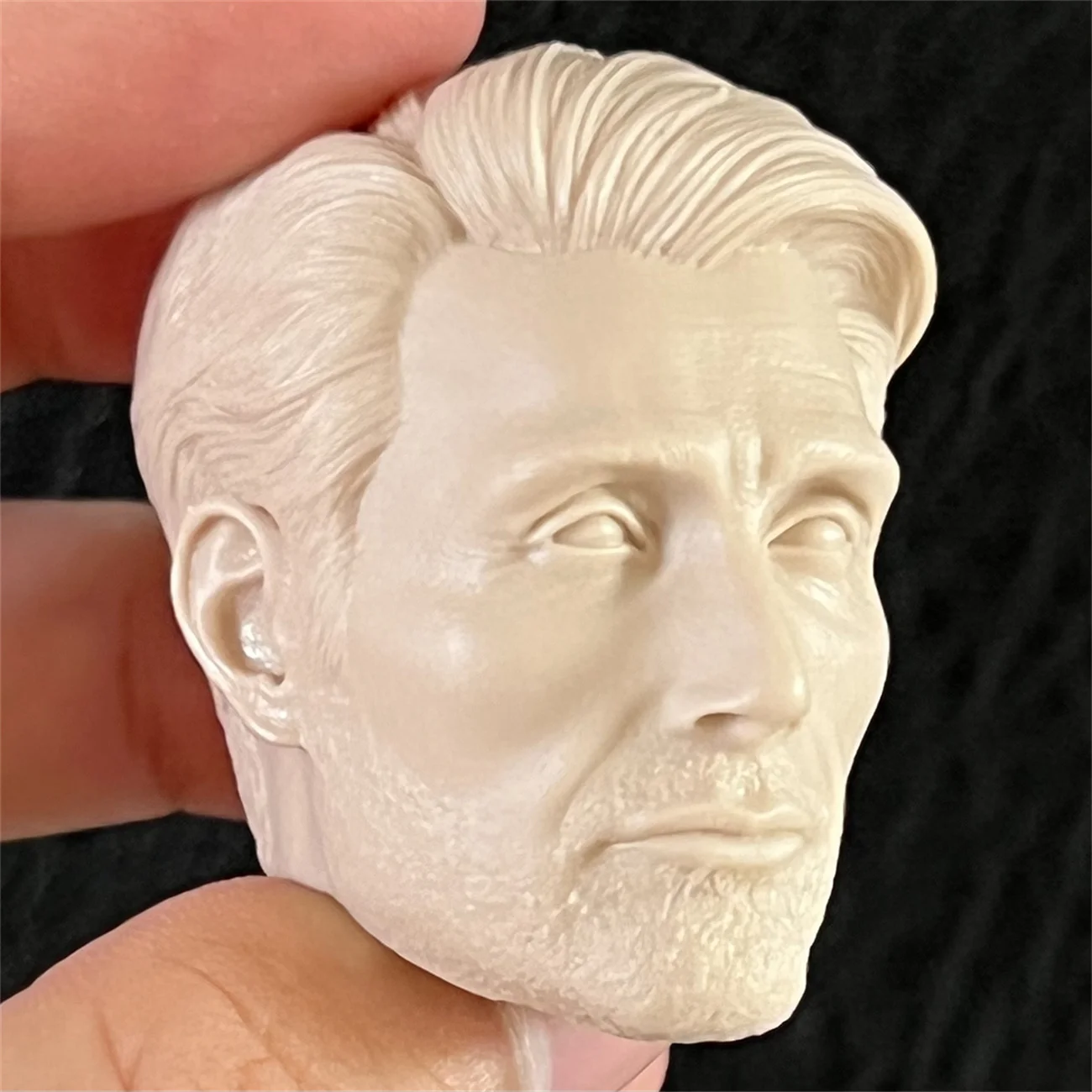 1/6 Scale Mads Mikkelsen Male  Head Sculpture Carving 1:6  Actor  star  Unpainted Model Fit 12''  BJD Action Figure Soldier Toys
