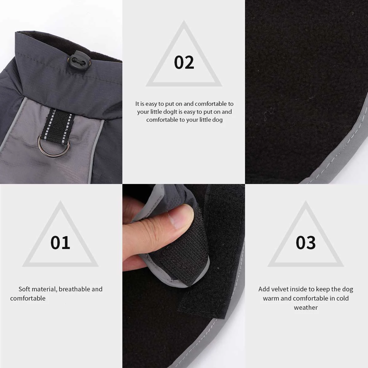 

Doggie Coat Waterproof Reflective Warm Winter Clothes Size L Black Adjustable Harness Small Medium Large Dogs Outdoor Safety