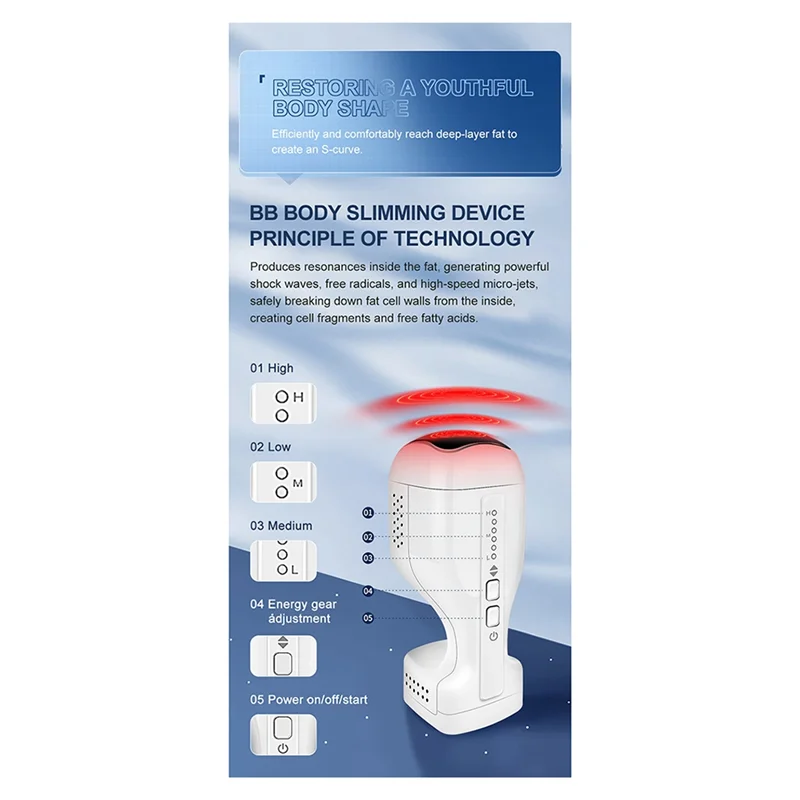 

Body Slimming Ultrasonic Cavitation Device Belly Fat Removal Massager Weight Loss Anti Cellulite Slimming EU Plug Durable