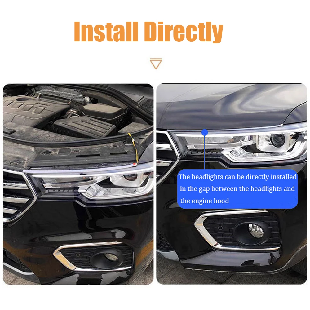 12V DRL Auto LED Tagfahrlicht APP Steuerung Flexible RGB Symphonie Fließende Blinker Streifen Scheinwerfer Dekorative Lampe – Detail 4