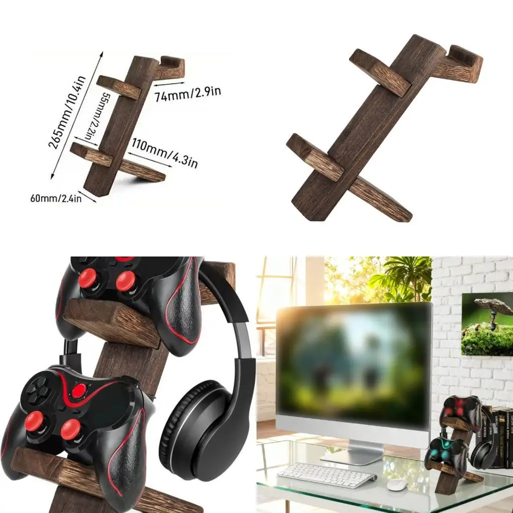 

M5TD Wooden Holder Storage Bracket For Video Game Equipment And Miscellaneous Items