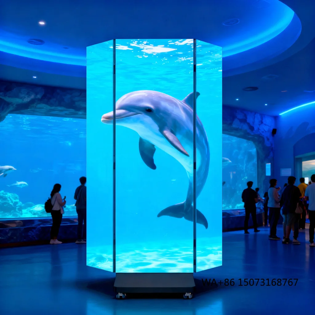 

Led Advertising Digital P2.5 P1.5 P1.2 GOB Folding Indoor Double Sided Three Led Tri Fold Poster Foldable Led Screen Display