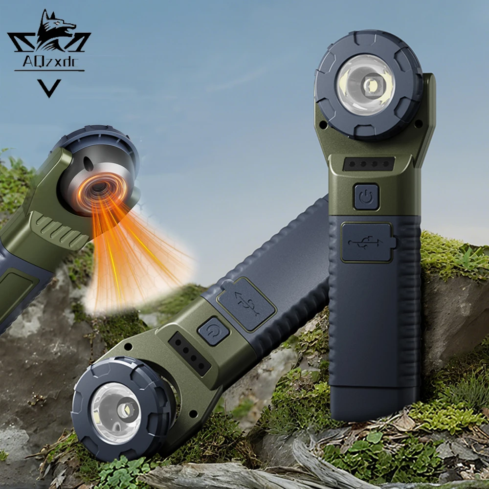 

Tactical Handheld Flashlight High-Intensity Rechargeable Long-Lasting Magnetic Flashlight IP44 Waterproof for CS Camping Hunting