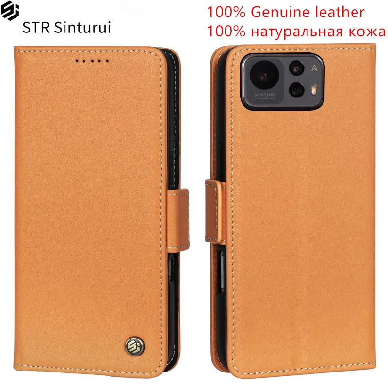 

STR 100% Genuine leather Nappa grain card Slot Wallet Cover For Asus Zenfone 12 11 Ultra 8 Flip 7 Pro Flip shockproof phone Case