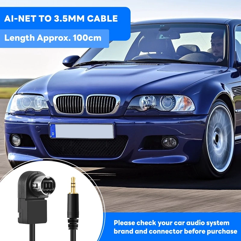 Car 3.5Mm Stereo Mini Jack For ALPINE/JVC Ai-NET 4FT 100Cm Aux Car Audio Cable Fit For Adapter For Phone