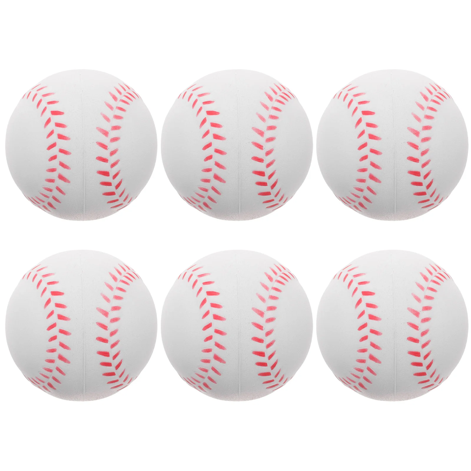 6 palline da baseball da allenamento in spugna PU da 8 pollici, palline da softball bianche per bambini che praticano un impatto elastico sicuro e confortevole