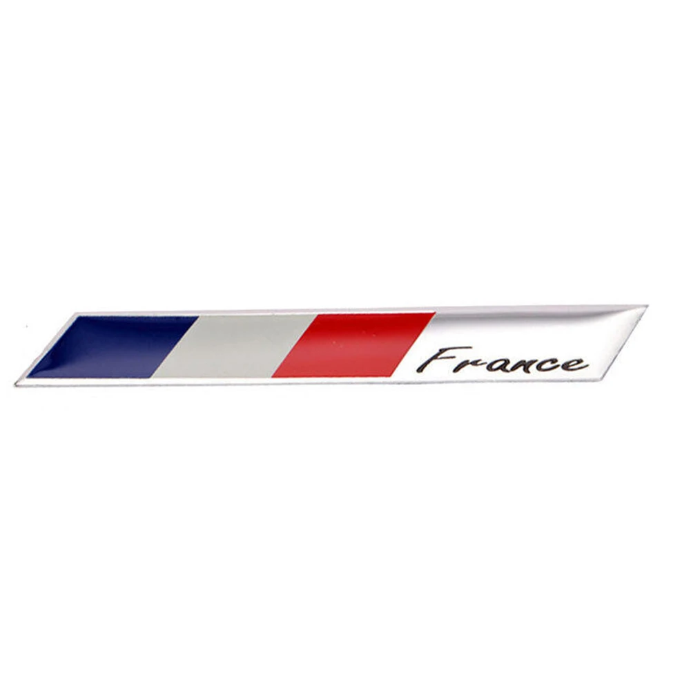 French Flag 3D Aluminum Car Emblem Waterproof Sticker For Side Fender Rear Trunk Whole Body Auto Styling Decor