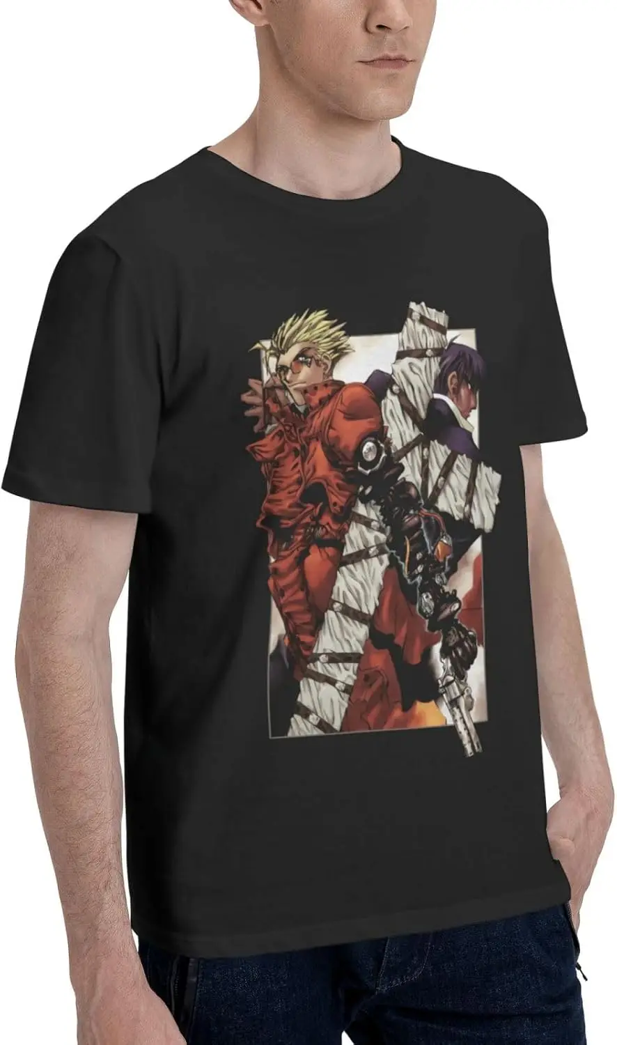 Anime Trigun T Shirt Man's Summer Cotton Crew Neck Fashion Tee Cool Casual Tops