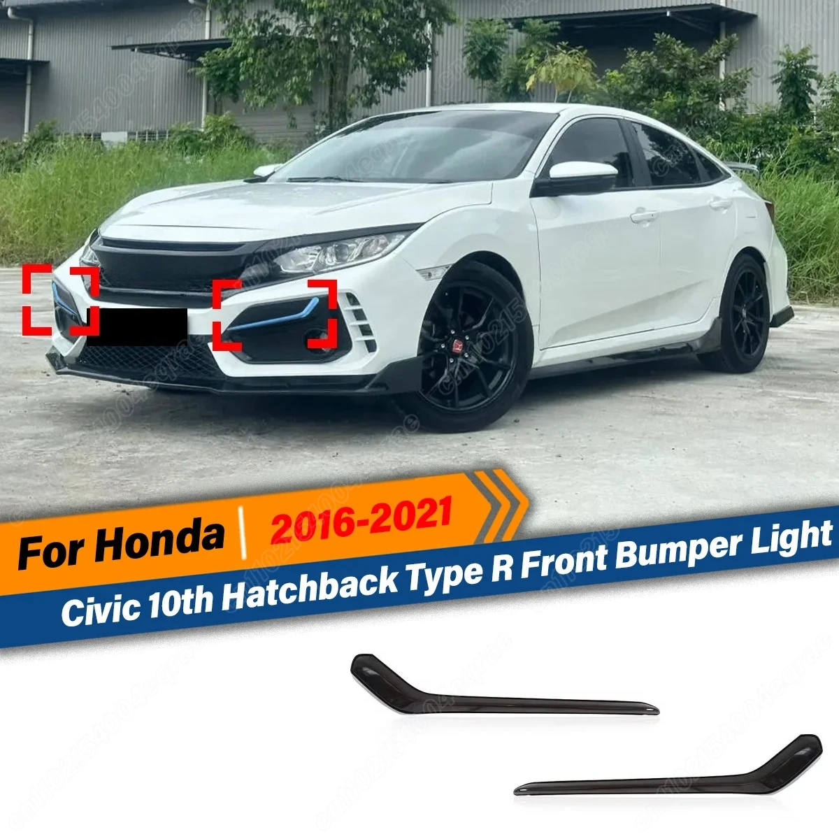 

For Honda Civic 10th 2016 2017 2018 2019 2020 2021 Hatchback Type R Fk7 Fk8 Fk4 Front Rear Bumper Light LED Lamp Accessories