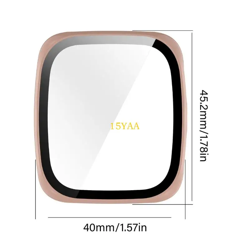 15ya Uhrengehäuse mit temperiertem Glasfilm für aktive 2 Quadratmodelle Beschützerabdeckung