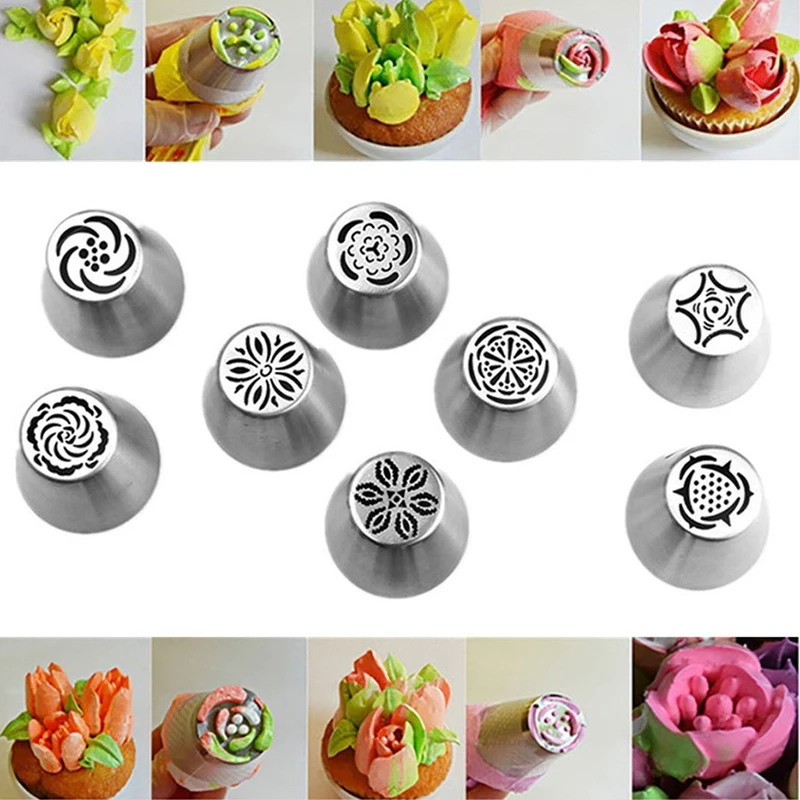 รัสเซีย Pastry หัวฉีด Icing Piping ครีมหัวฉีดเคล็ดลับ Fondant Sugarcraft ตกแต่งเคล็ดลับชุดเค้ก Cupcake Decorator Gadget