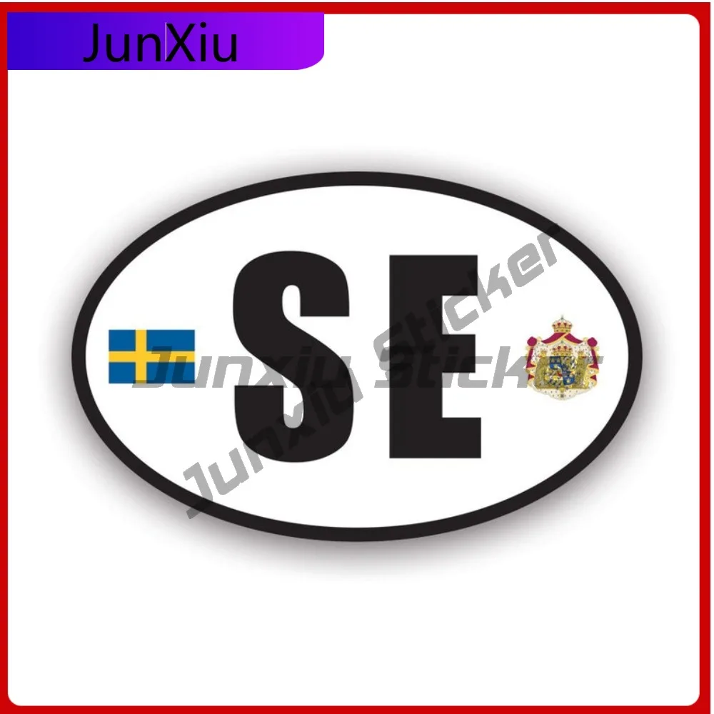 

Sweden Oval Sticker Weather Resistant Fade Resistant Vintage For Bumper Laptop Rear Windshield Easy To Remove No Residue