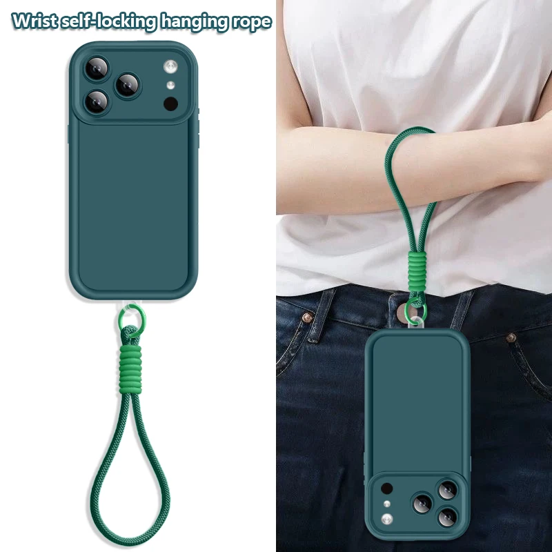 Wrist Strap Lanyard TPU Phone Case For iPhone 18 17 Pro Max 17e 16e 16 14 15 Pro 12 13 Pro Max 11 Shockproof Soft Silicone Cover