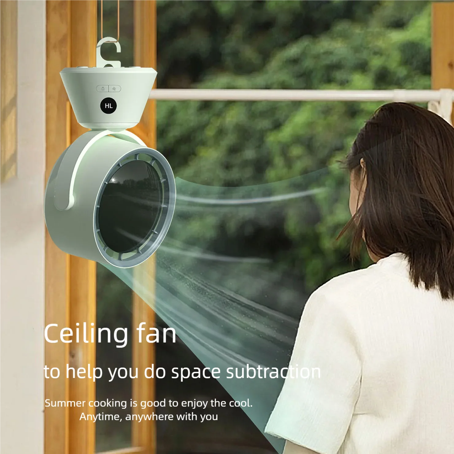 Ventilador de mesa USB com lâmpada LED, 3 velocidade do vento ajustável, portátil, Wireless, teto Air Cooler, barraca, Camping, casa, escritório